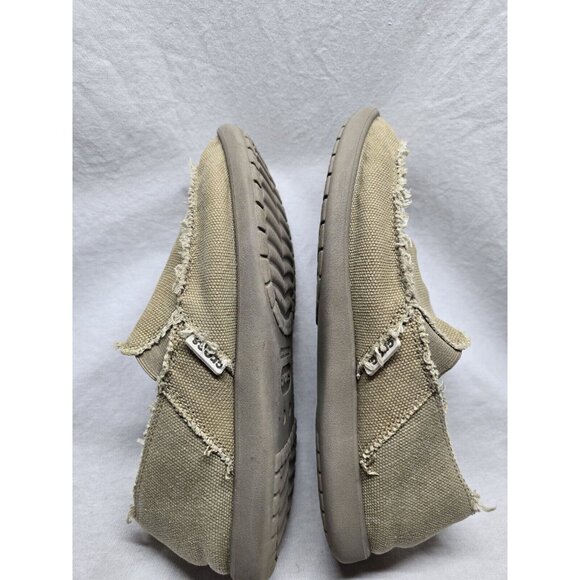 Crocs Santa Cruz Canvas Slip-On Shoes Loafers Men's 10 Tan Khaki Distressed Vibe - Picture 11 of 16